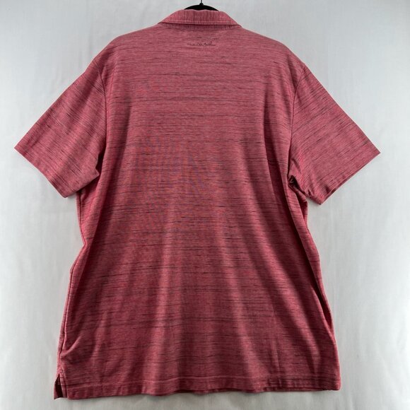 Travis Mathew Shirt Mens XXL Tender Hooligan Golf Polo Spacedye Interlock Red - Picture 2 of 9